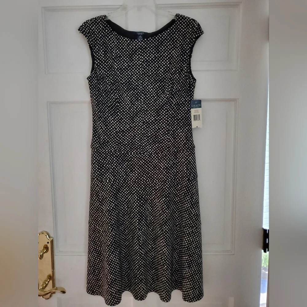 NWT Chaps polka dot a-line dress - Picture 2 of 6
